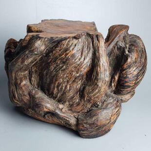 F8757H9H天然柏雕摆件枯木松木瘤松脂黄崖柏风木纯手根化工底座