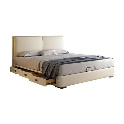 洗免技年布科床现代简约一米五双人床实木610#意式轻奢主卧床2025