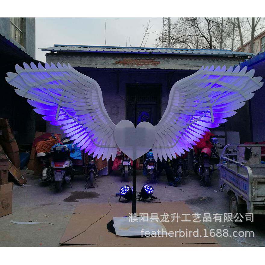 大型克力翅膀透背光翅膀透明膀亚道具羽毛舞台景装饰广YKL002场活