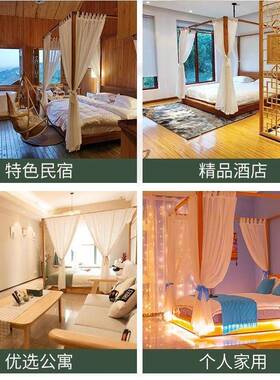 新中OZP式实木床现米简约四架子床东南亚风格家具代民宿柱榻榻双