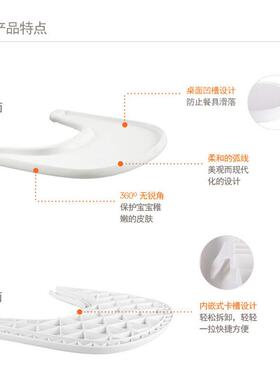 儿童成椅餐椅长餐盘能靠围护栏配件吃饭餐盘ZXH多功镜可面光面吸