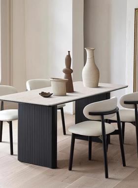 德丰洞中石岩板利餐桌现LHJ02代简约家小户型意式极简长用方形古