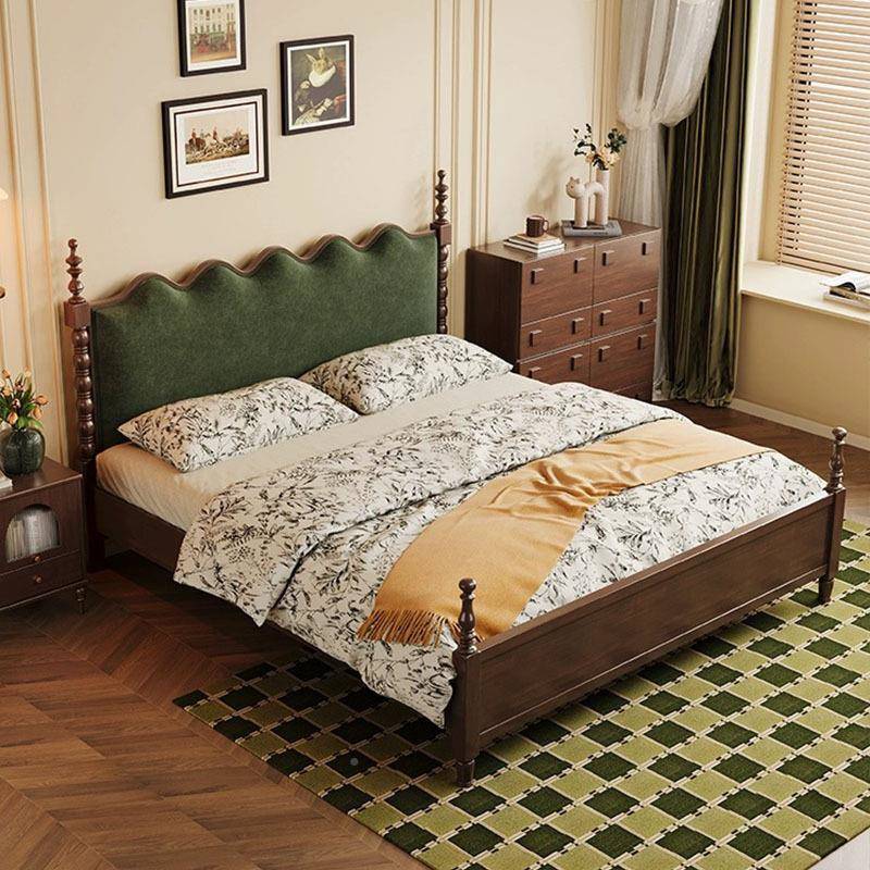 中古双人床1.8米15.m美式复古全LC-1303#实式木床主卧新中风靠背