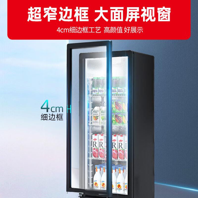 星ZER星展柜冷商藏保鲜示柜饮料用门单立式冰柜风冷超市便利店陈