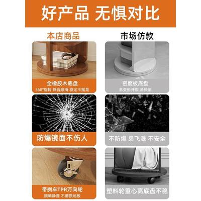 实木全身落地F97678M6镜用卧室可旋转移动试衣镜子挂衣架家一镜体