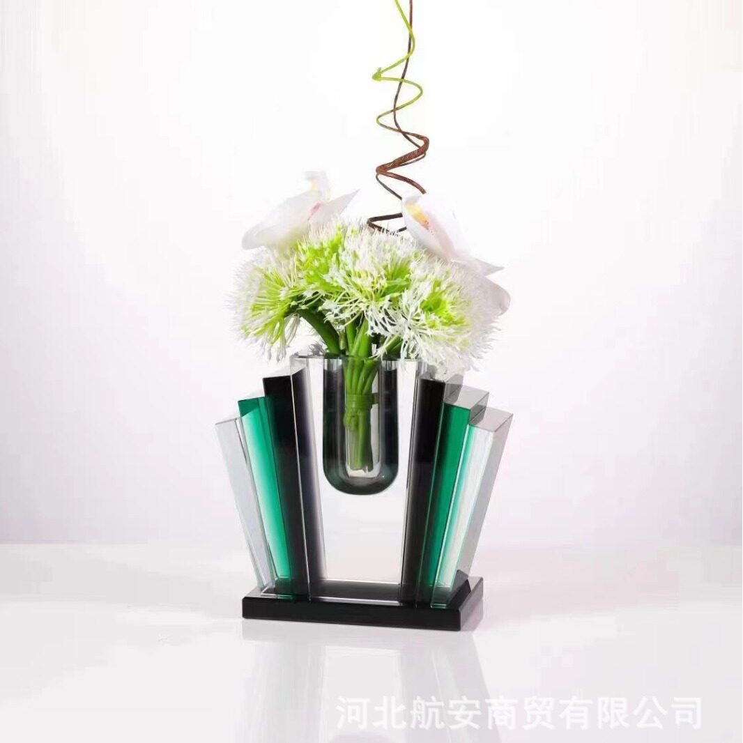 现代简约创意水晶花瓶桌面摆件