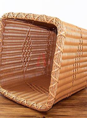 PP仿纸编织篮方可形毛巾筐JEG脏衣篮布草筐收纳正桶水洗防潮防霉