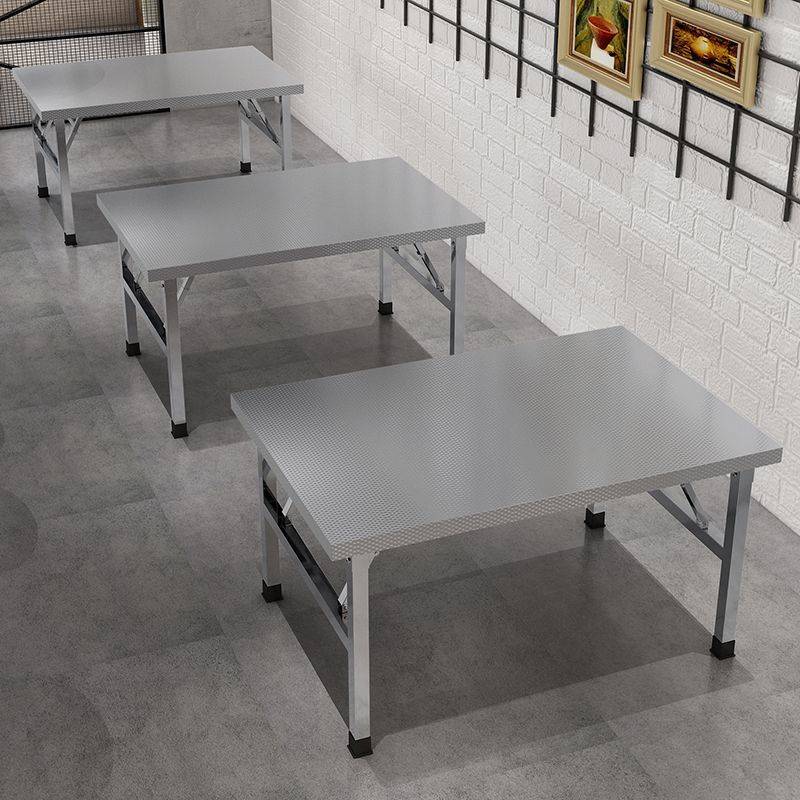 R4E不锈钢折叠桌餐桌家用宿舍出租房吃饭桌写字学习桌摆摊便携小