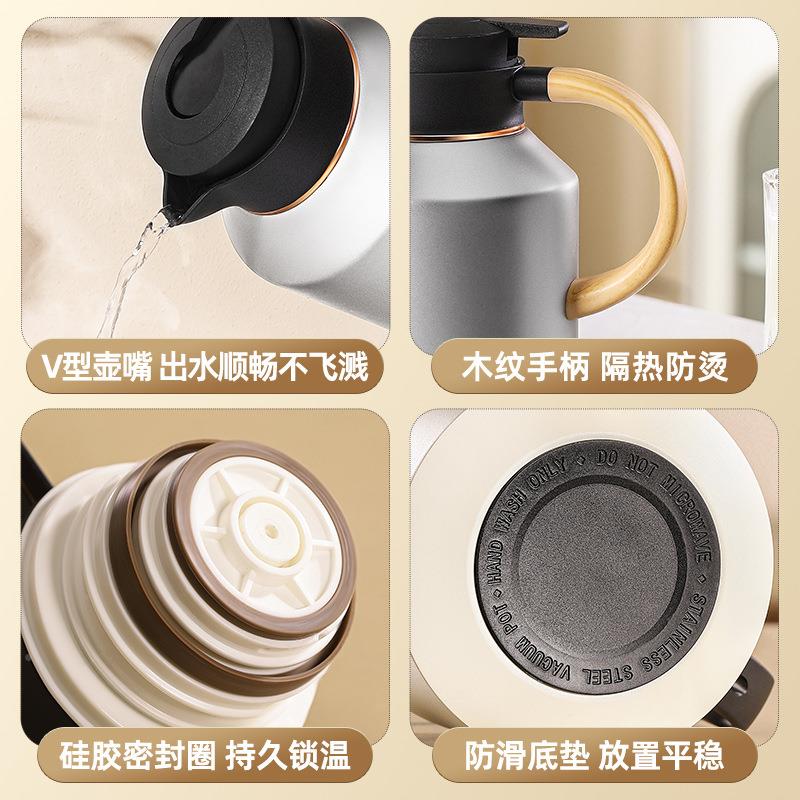 1BER6不锈钢智能显温保温壶容焖量家居大8酒店暖水壶茶壶带茶漏1.