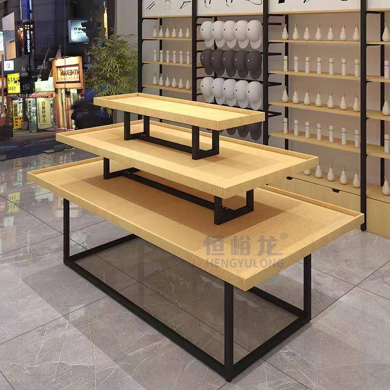 名创款优品货架高低展示台三层流水台精品店服装展示台三层促销台