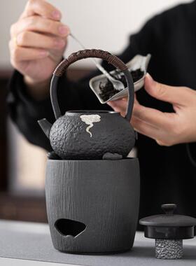 日式矾黑蜡烛围炉煮具茶套装家用提茶梁壶煮茶器壶户外茶炭茶EOH