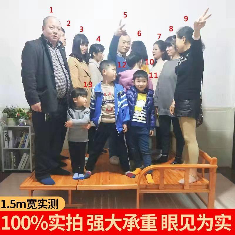 叠发NFR床床两用双人家用临时实木午休活折动床单人沙简易竹椅