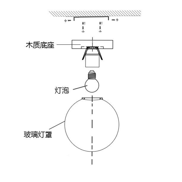 跨境简约白球实吸顶灯37391木阳台灯过道圆灯卧室灯奶创意led灯具