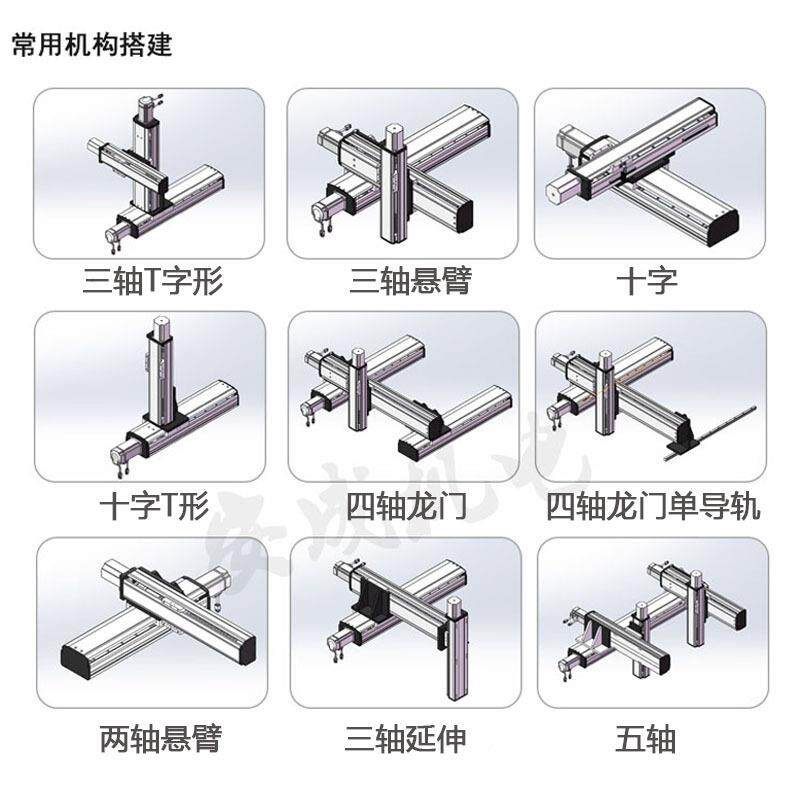 直线模组xyz轴同步带滑台线性高精度三双轨同步带滑工龙门单电动