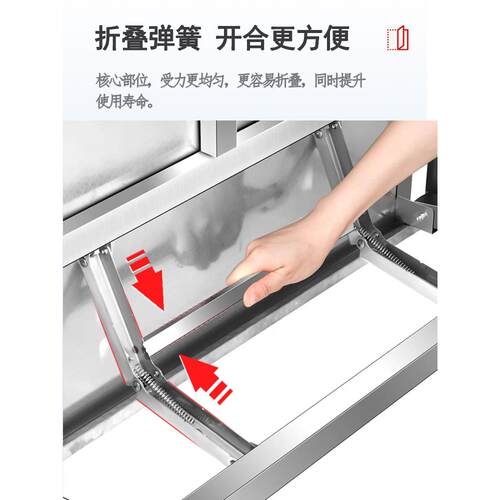 烧W8加不F77M8T88锈钢折叠桌户外烤露营小方桌商用饭店地桌摊厚长