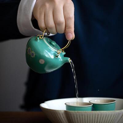 三味茶品单石LSSCH202绿四合梁壶日松式小茶壶壶陶瓷功夫泡茶提壶