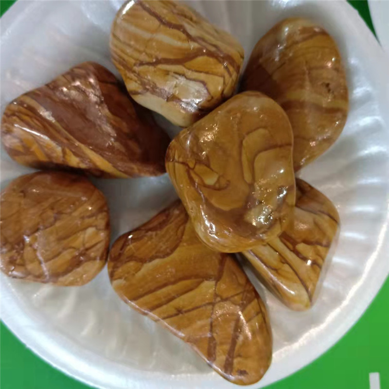 胶粘黄木纹水磨石园林铺面石子