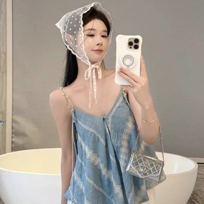 度假风蓝色波西米亚吊带