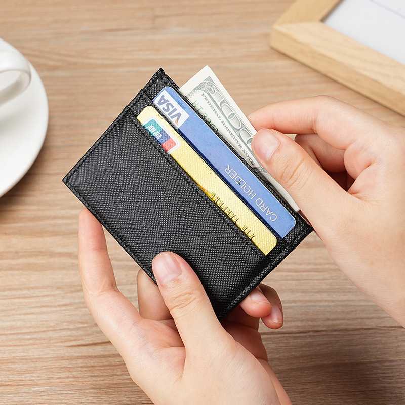 pu皮革十字纹斜纹超薄卡包信用卡
