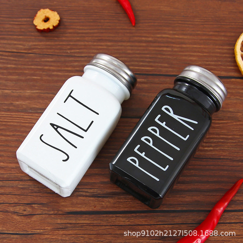 亚马逊套装 黑白粉蓝方形调料瓶 烧烤胡椒厨房撒料瓶盐味精玻璃瓶,厨房/烹饪用具,泡酒瓶,淘宝优惠券,粉丝福利购,淘宝优惠卷