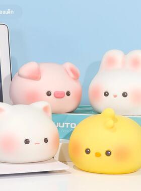 小夜灯卧室睡眠灯可爱摆件充电款桌面装饰拍拍灯树脂创意氛围灯女