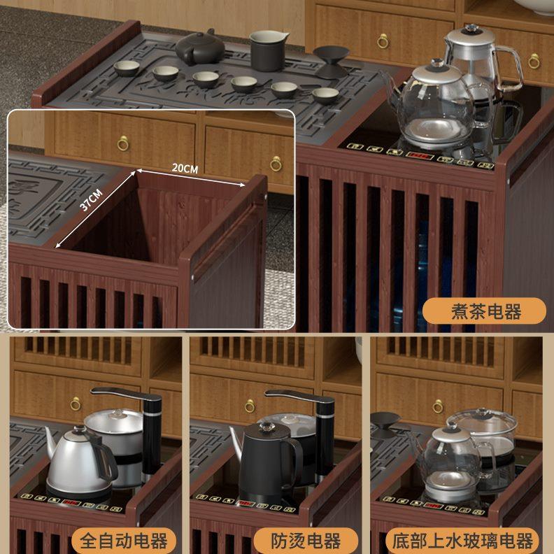 带小茶桌家用中式烧水功夫茶具套装移动茶台轮茶水柜茶车茶几一体