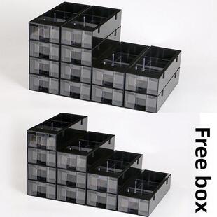 零件箱抽屉式塑料服装样品箱组合隔室多隔室元件箱柜珠宝收纳盒