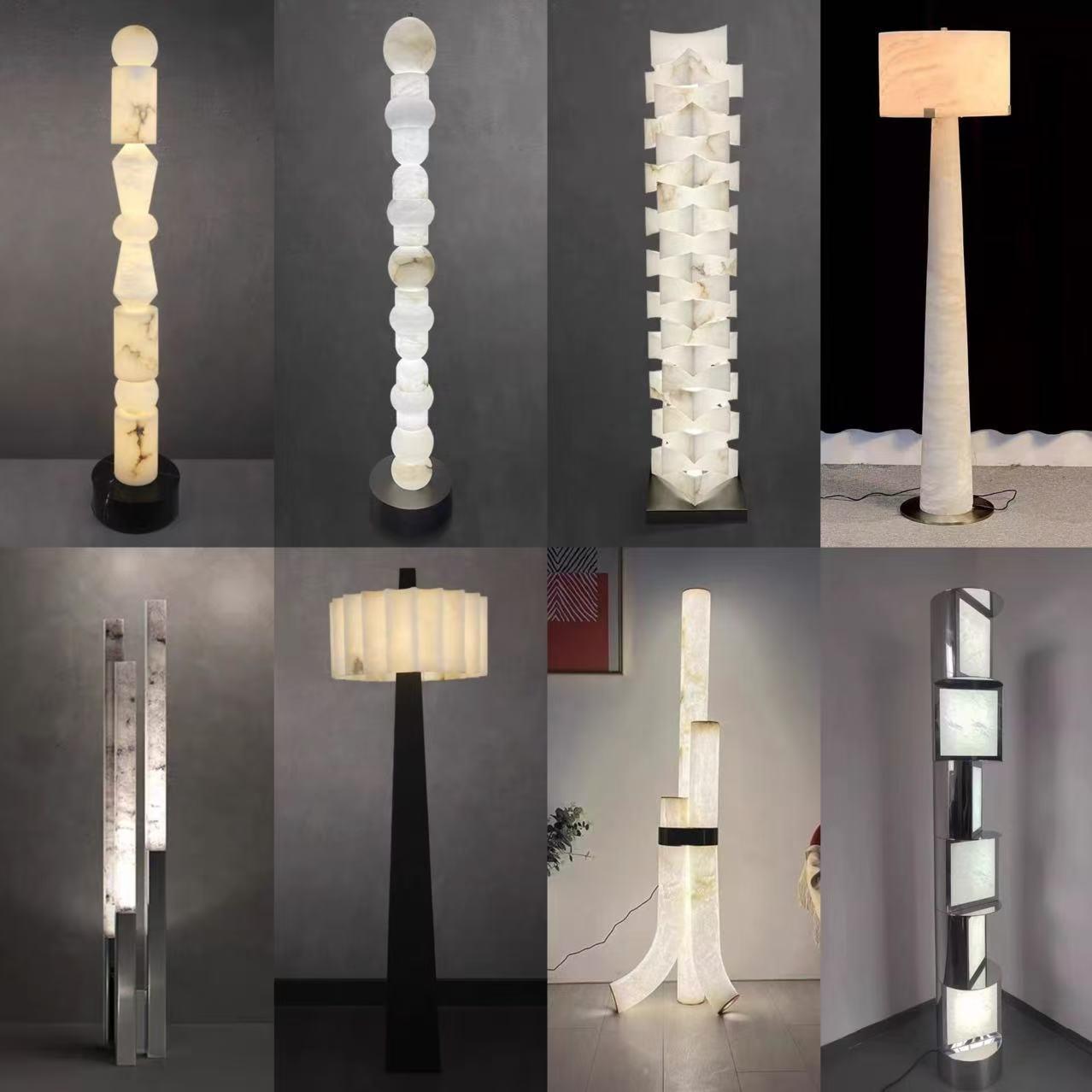 西班牙进口云石设计师售楼处样板房客厅节节高别墅天然云石落地灯