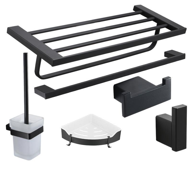 毛巾架免打孔卫生间置物架浴室304不锈钢浴巾架挂架挂毛巾架套装