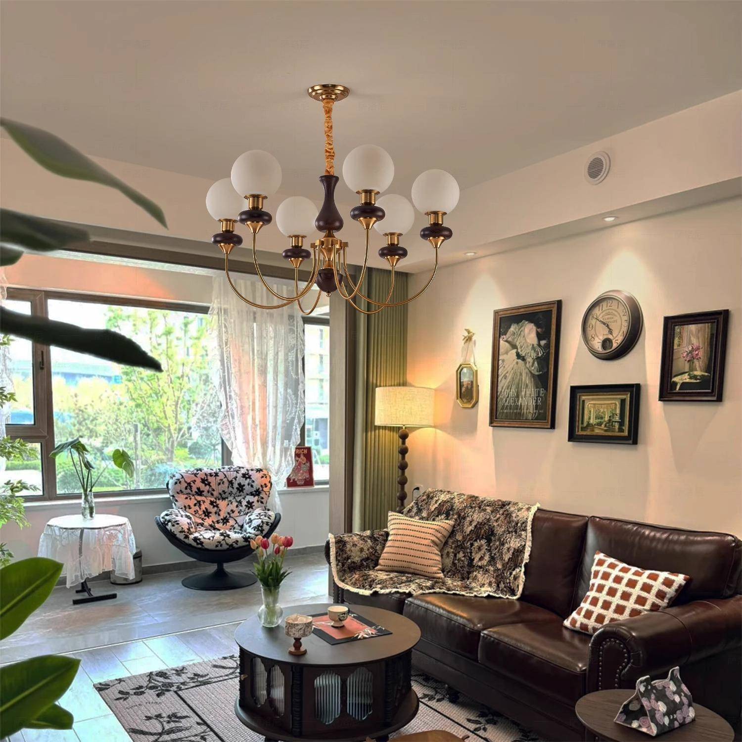 法式中古客厅灯魔豆吊灯美式复古卧室餐厅南洋风灯具全屋2025新款