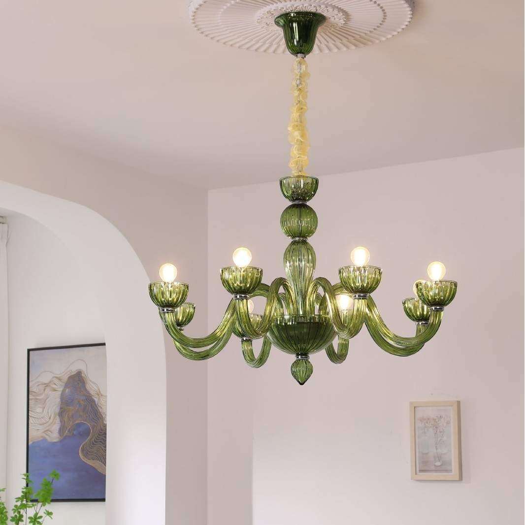 法式复古绿色玻璃吊灯卧室艺术奶油风个性网红KTV客厅婚庆装饰灯,纺织面料/辅料/配套,纺织机械配件,淘宝优惠券,粉丝福利购,淘宝优惠卷
