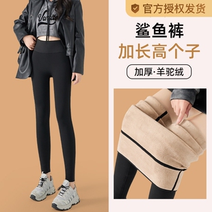 加绒打底裤冬天外穿鲨鱼裤高个子加长款强压显瘦腿收腹提臀瑜伽裤