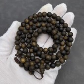 沉水紫奇楠全软油念珠0.7 过手留香 油脂粘手 108颗 高品质棋楠料