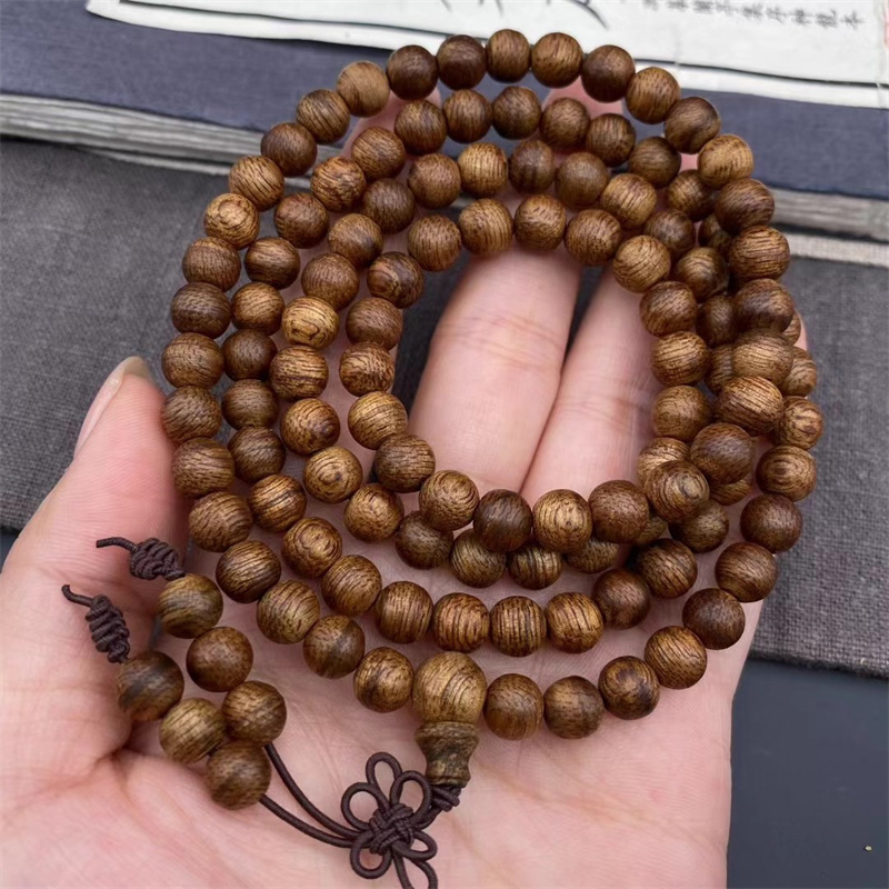 0.7沉香手串 天然马拉ok沉香车制 生闻药甜香味浓郁 净重7.3克