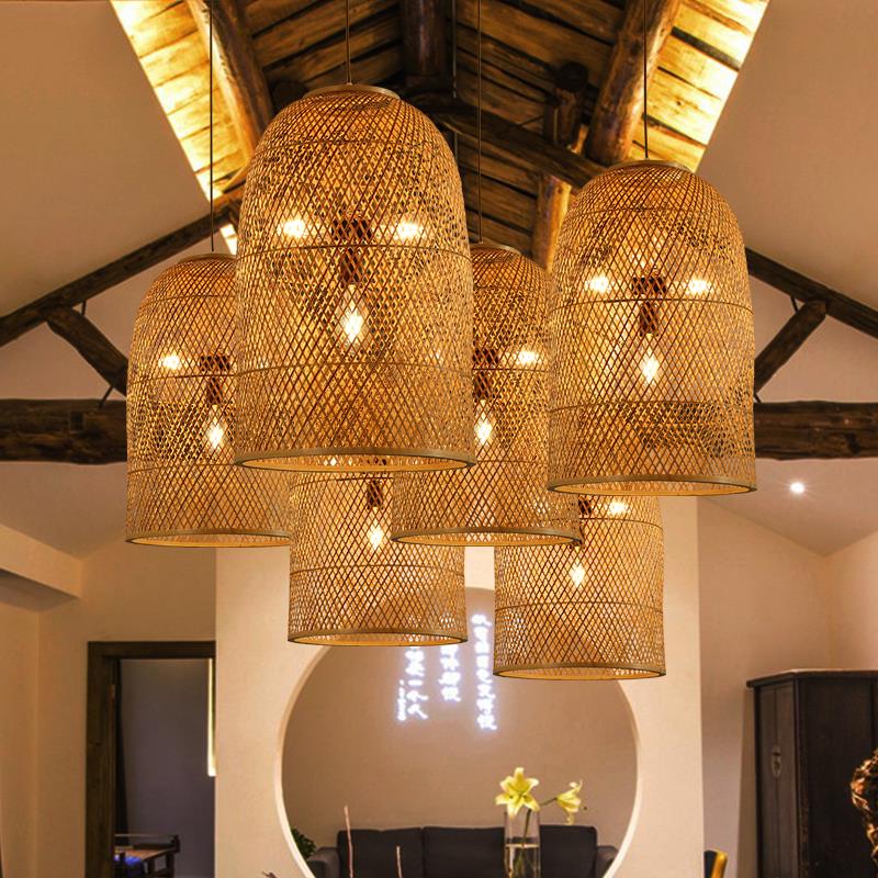 赶灯荟新中式竹编大吊灯禅意餐厅楼梯民宿茶楼大堂别墅酒店艺术灯