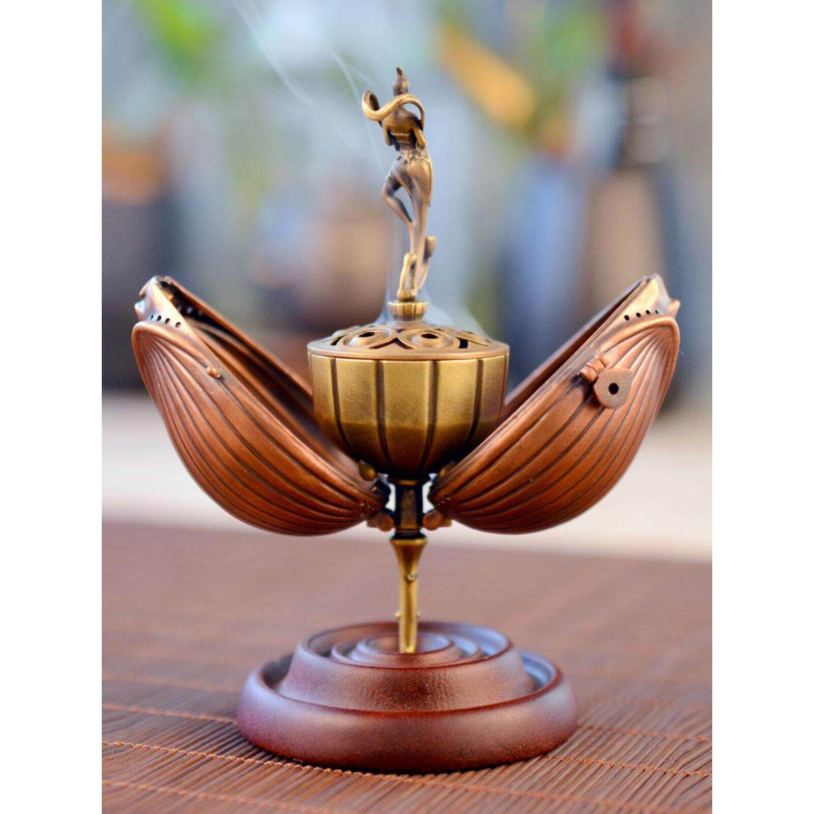 凡尚一物莲花世界纯铜香炉茶宠书房香熏艺术祥云檀香自愈香道礼物