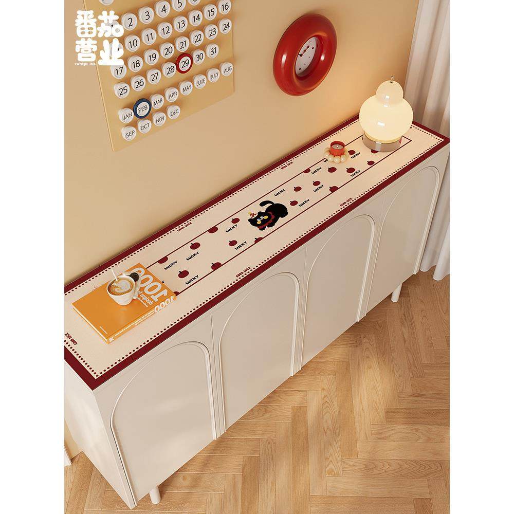 网红黑猫鞋柜垫吧台台面垫子玄关入户边柜垫茶几电视柜保护垫桌布,居家布艺,茶几垫,淘宝优惠券,粉丝福利购,淘宝优惠卷