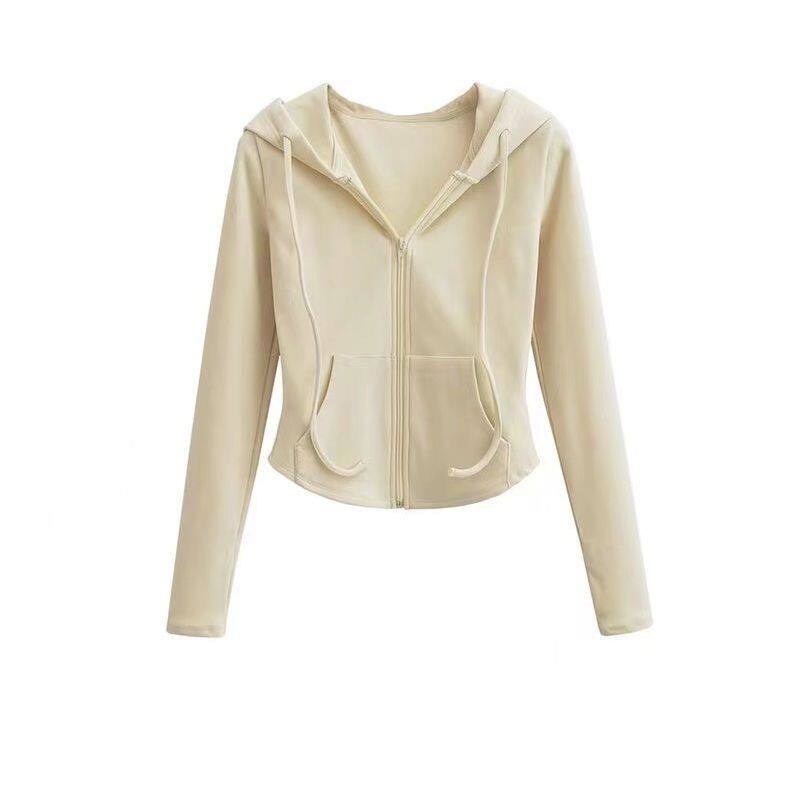 辣妹风连帽开衫卫衣女外套女春秋季修身休闲显瘦长袖短款瘦身上衣