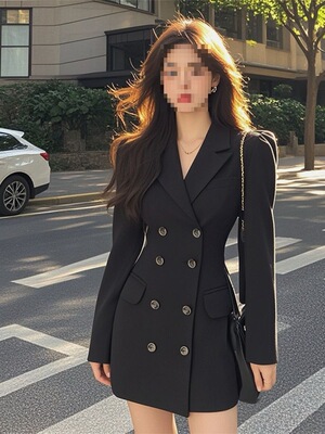 新中式高级性感西装短裙长袖款绝美短裙