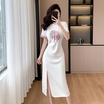 实拍 2024夏季新款时尚新中式显瘦设计感国风盘扣连衣裙