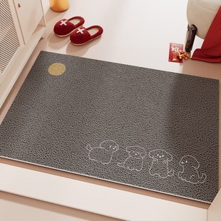 灰色丝绸圈入口门地板垫入口防污脚垫家庭入口入口垫门外防滑地毯