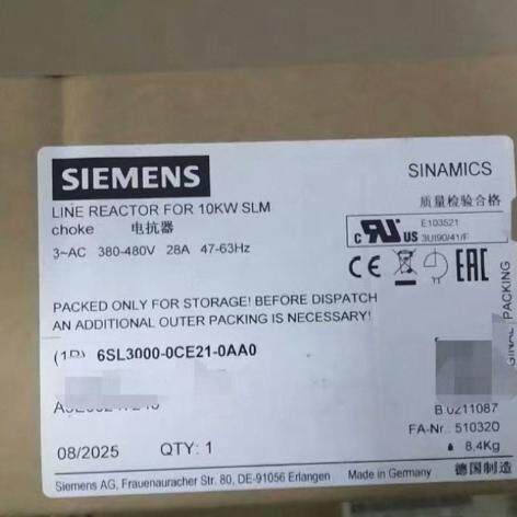 6SL3000-0CE21-0AA0 电抗器 10KW SLM 三相进线电抗器议价维修