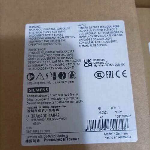 3RA6400-1AB42 控制与保护开关电器 工控自动化配件议价维修