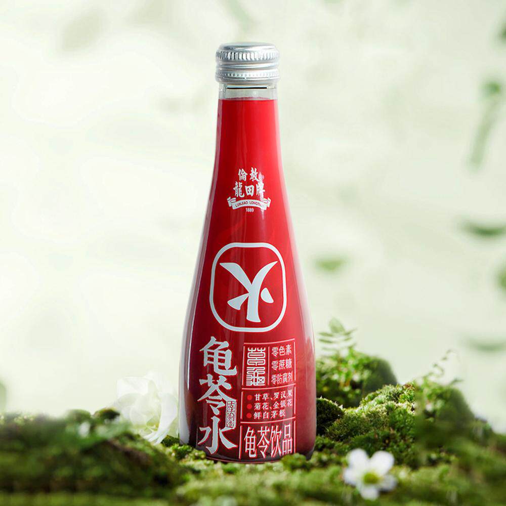 伦教龙田牌龟苓水原味无蔗糖凉茶真龟熬煮无添加饮料280ml*6瓶