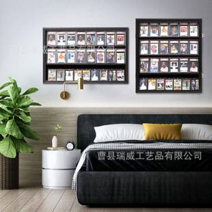 木制棒球卡展示盒壁运挂棒球卡展式多层卡展示足球篮球曲棍动球卡