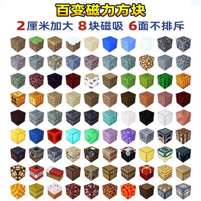 迷我的磁力世界型QOT方块磁铁积木拼装mc磁力块大村庄你儿童玩具