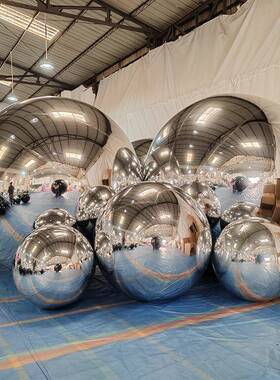 PVC炫彩充气面球镭反悬光球EQJ场景舞射台布置镜商场美陈充气挂气