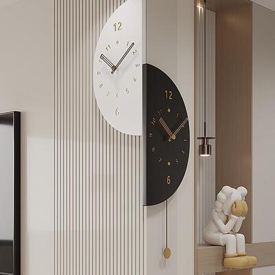 2025挂新款钟现代挂墙客厅拐表角双面钟家AL102703用转角时餐厅静