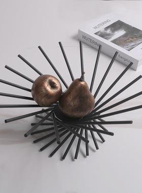 现代样金板房属饰线条发散果盘放射果盆HMZ别墅酒客厅装品店托盘