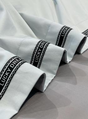 新长绒S2405225棉四件套40支三纯床色宽边工艺上被套轻床单件套轻